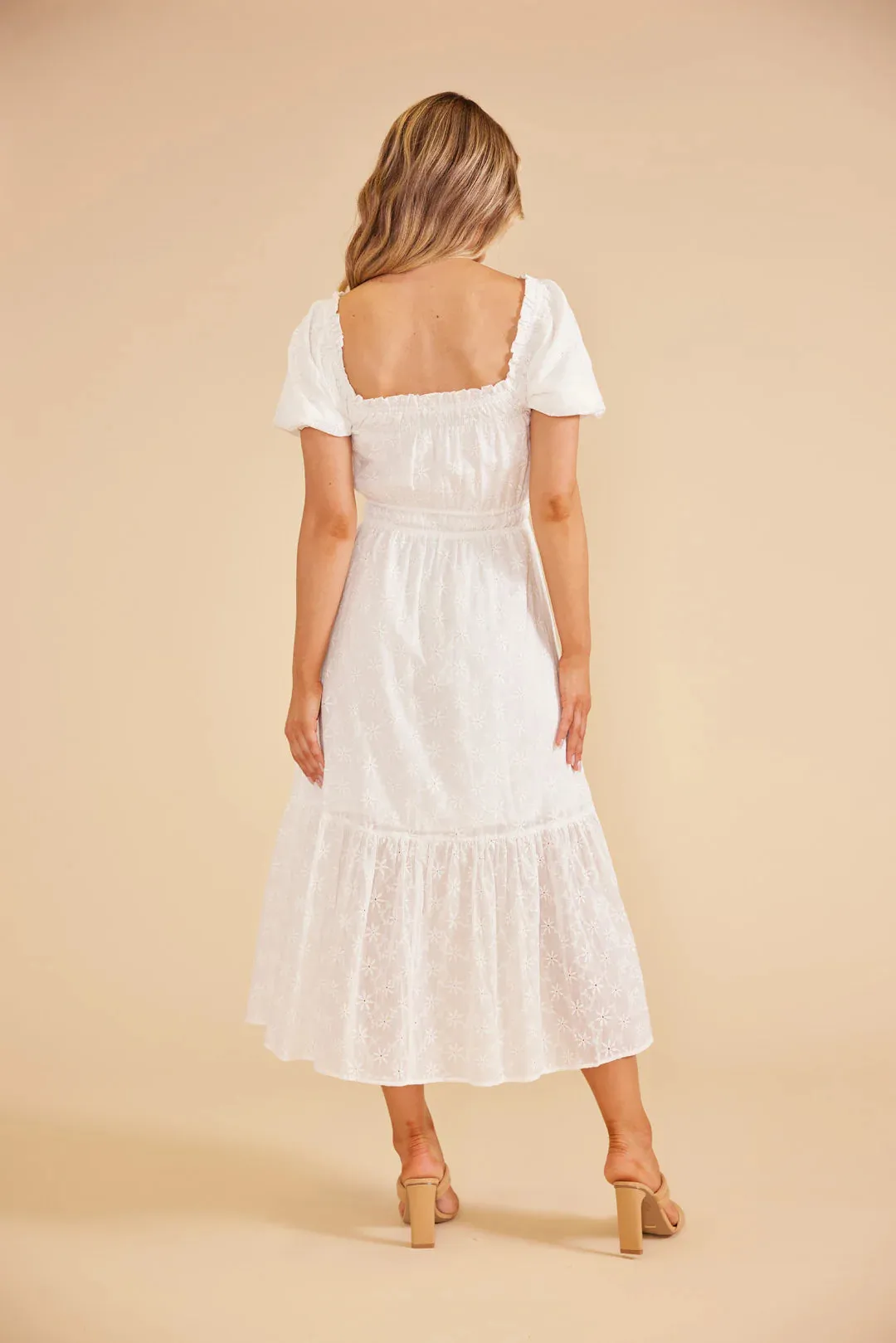Sadie Broidery Midi Dress