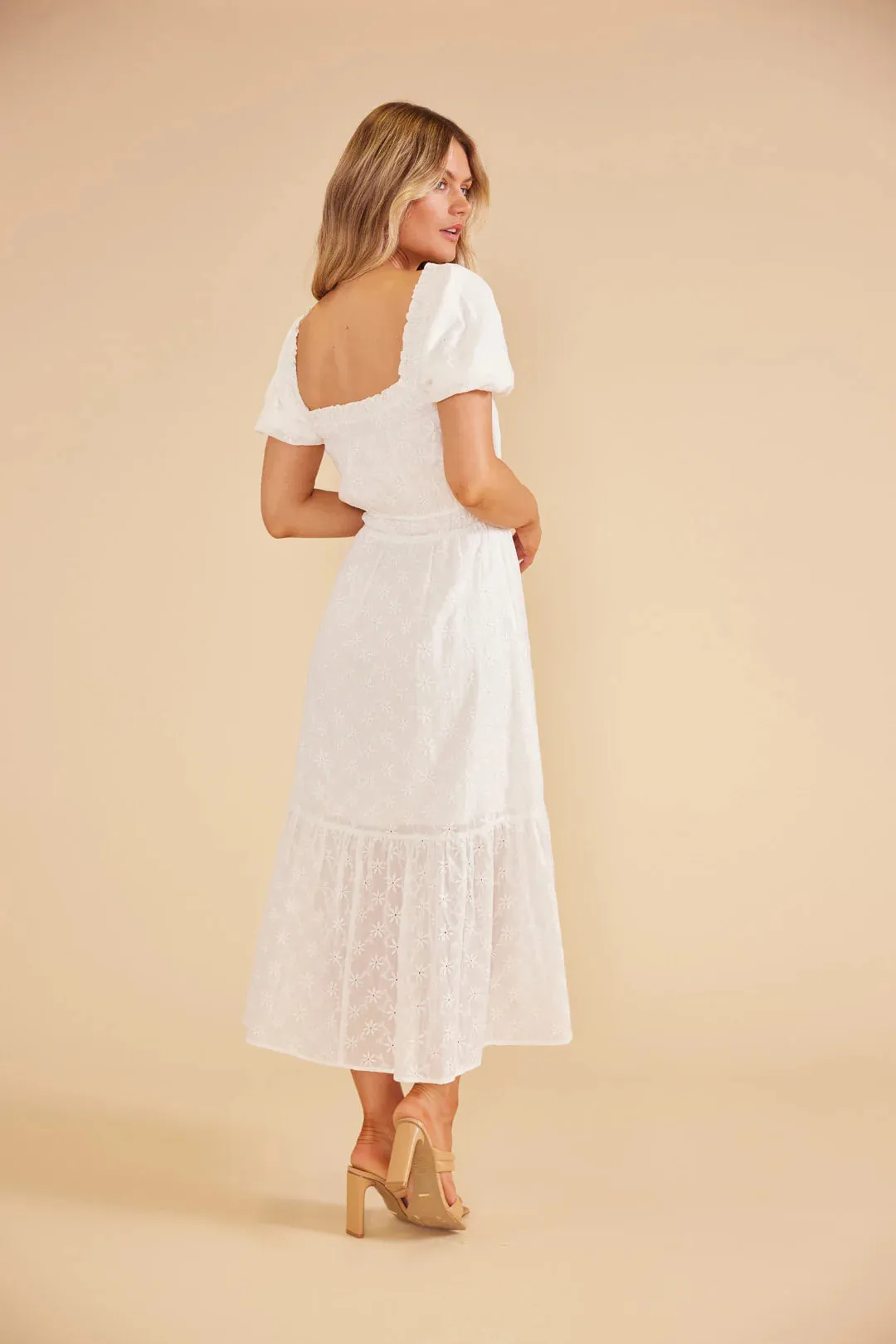 Sadie Broidery Midi Dress