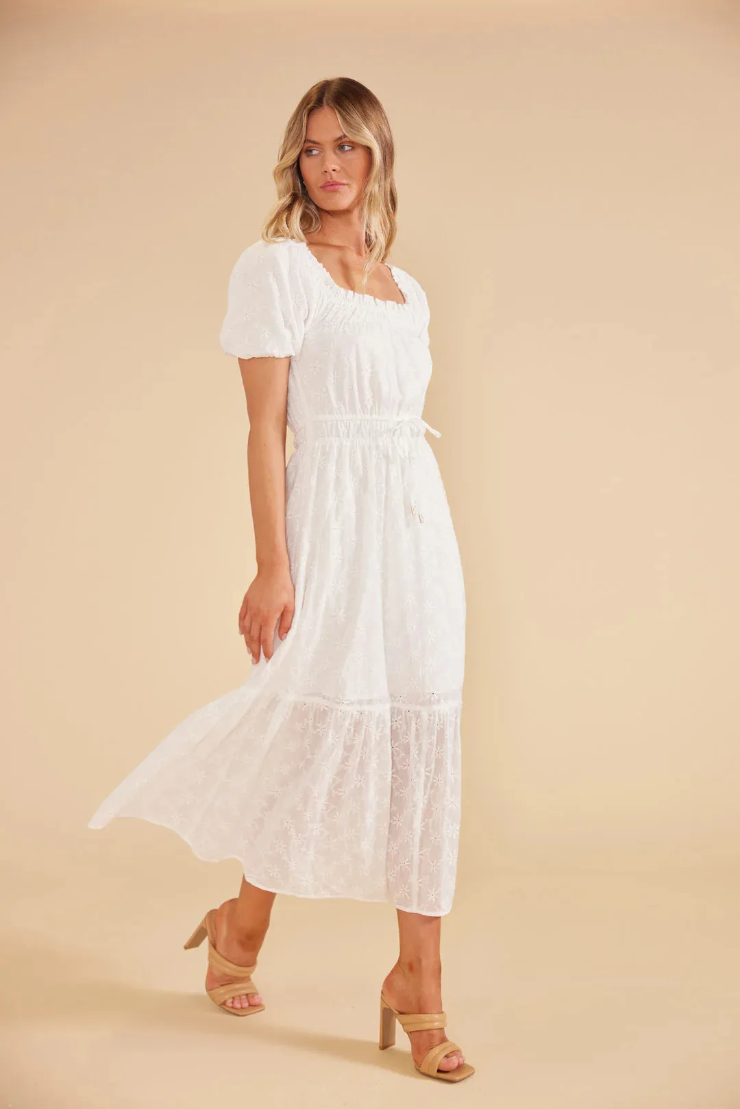 Sadie Broidery Midi Dress