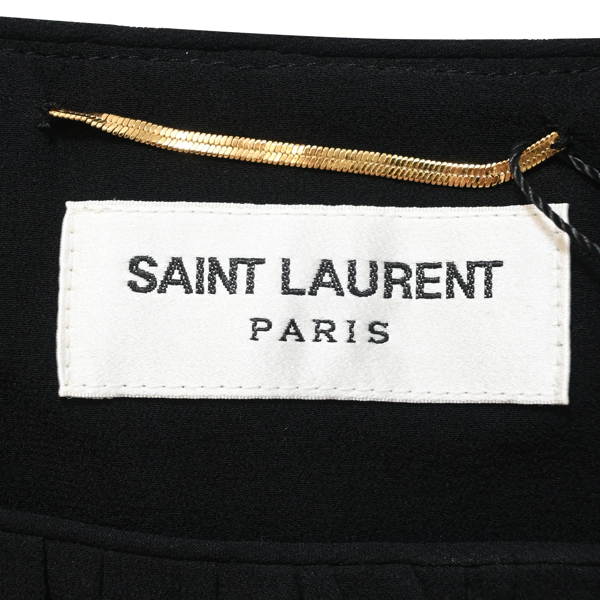 Saint Laurent Pleated Mini Dress in Black Silk