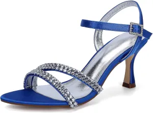 Sandal For Women Bridal Heels Sandals For Women Wide Width Crystal Wedding Shoes For Bride Low Heel Comfortable Pump For Prom Party
