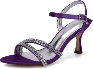 Sandal For Women Bridal Heels Sandals For Women Wide Width Crystal Wedding Shoes For Bride Low Heel Comfortable Pump For Prom Party