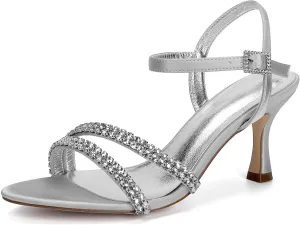 Sandal For Women Bridal Heels Sandals For Women Wide Width Crystal Wedding Shoes For Bride Low Heel Comfortable Pump For Prom Party