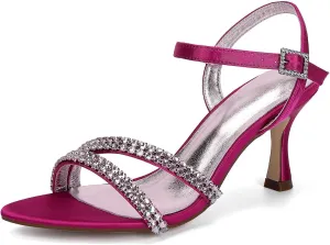 Sandal For Women Bridal Heels Sandals For Women Wide Width Crystal Wedding Shoes For Bride Low Heel Comfortable Pump For Prom Party