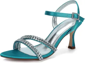 Sandal For Women Bridal Heels Sandals For Women Wide Width Crystal Wedding Shoes For Bride Low Heel Comfortable Pump For Prom Party