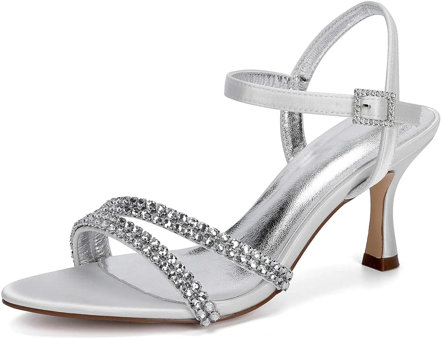Sandal For Women Bridal Heels Sandals For Women Wide Width Crystal Wedding Shoes For Bride Low Heel Comfortable Pump For Prom Party