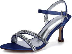 Sandal For Women Bridal Heels Sandals For Women Wide Width Crystal Wedding Shoes For Bride Low Heel Comfortable Pump For Prom Party