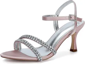 Sandal For Women Bridal Heels Sandals For Women Wide Width Crystal Wedding Shoes For Bride Low Heel Comfortable Pump For Prom Party