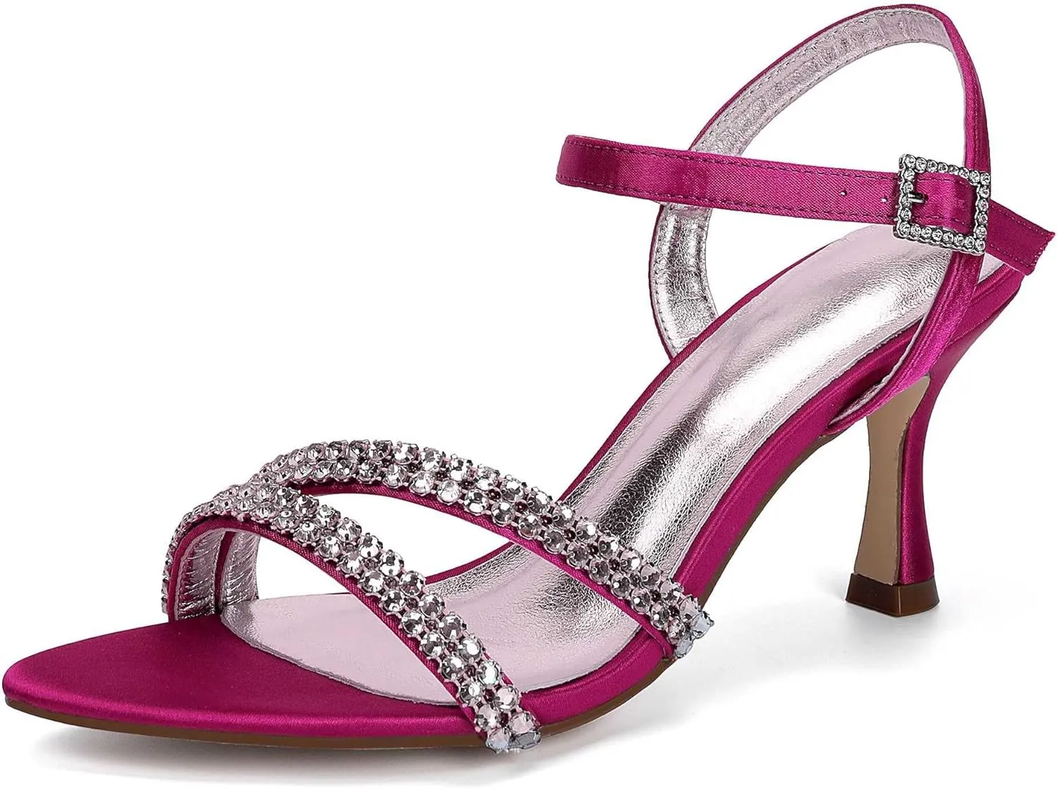 Sandal For Women Bridal Heels Sandals For Women Wide Width Crystal Wedding Shoes For Bride Low Heel Comfortable Pump For Prom Party
