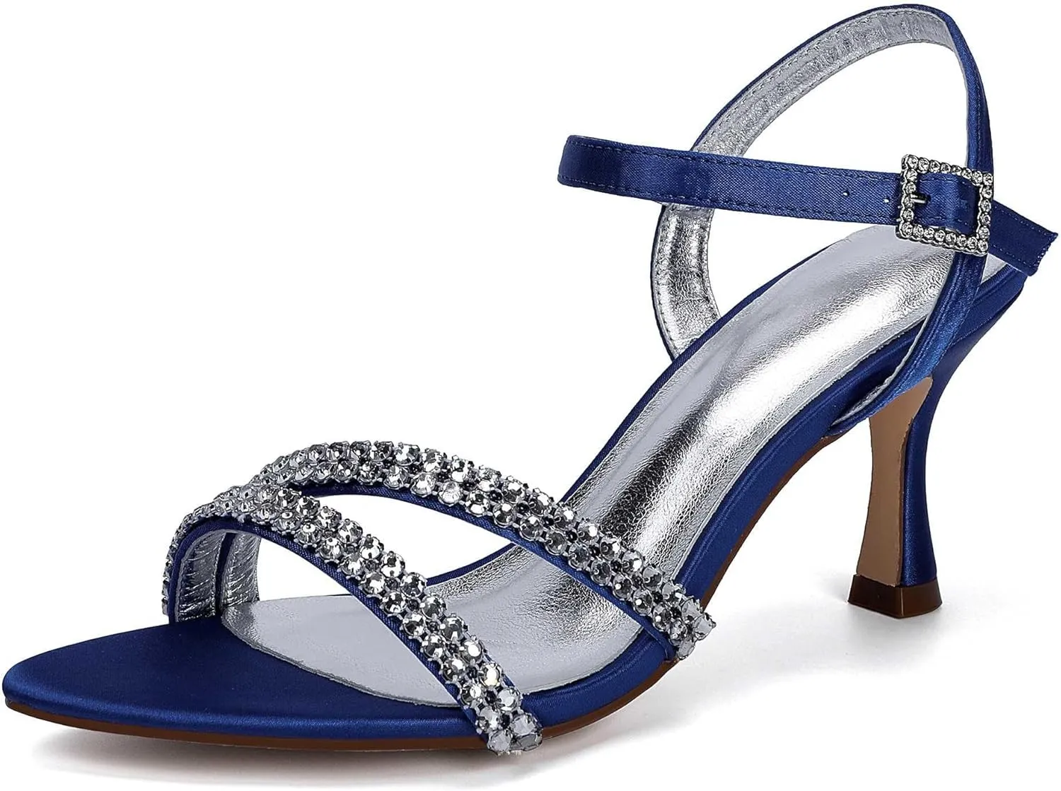 Sandal For Women Bridal Heels Sandals For Women Wide Width Crystal Wedding Shoes For Bride Low Heel Comfortable Pump For Prom Party