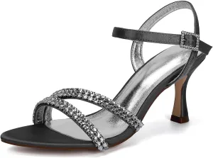 Sandal For Women Bridal Heels Sandals For Women Wide Width Crystal Wedding Shoes For Bride Low Heel Comfortable Pump For Prom Party