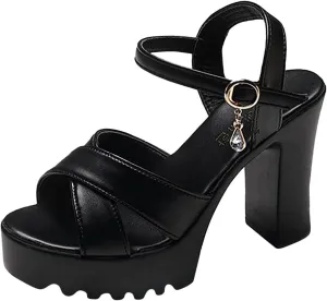 Sandal Heels for Women Chunky Heels for Women Chunk Low Heel Chunk High Heel Sandals Buckle Stylish Sandal