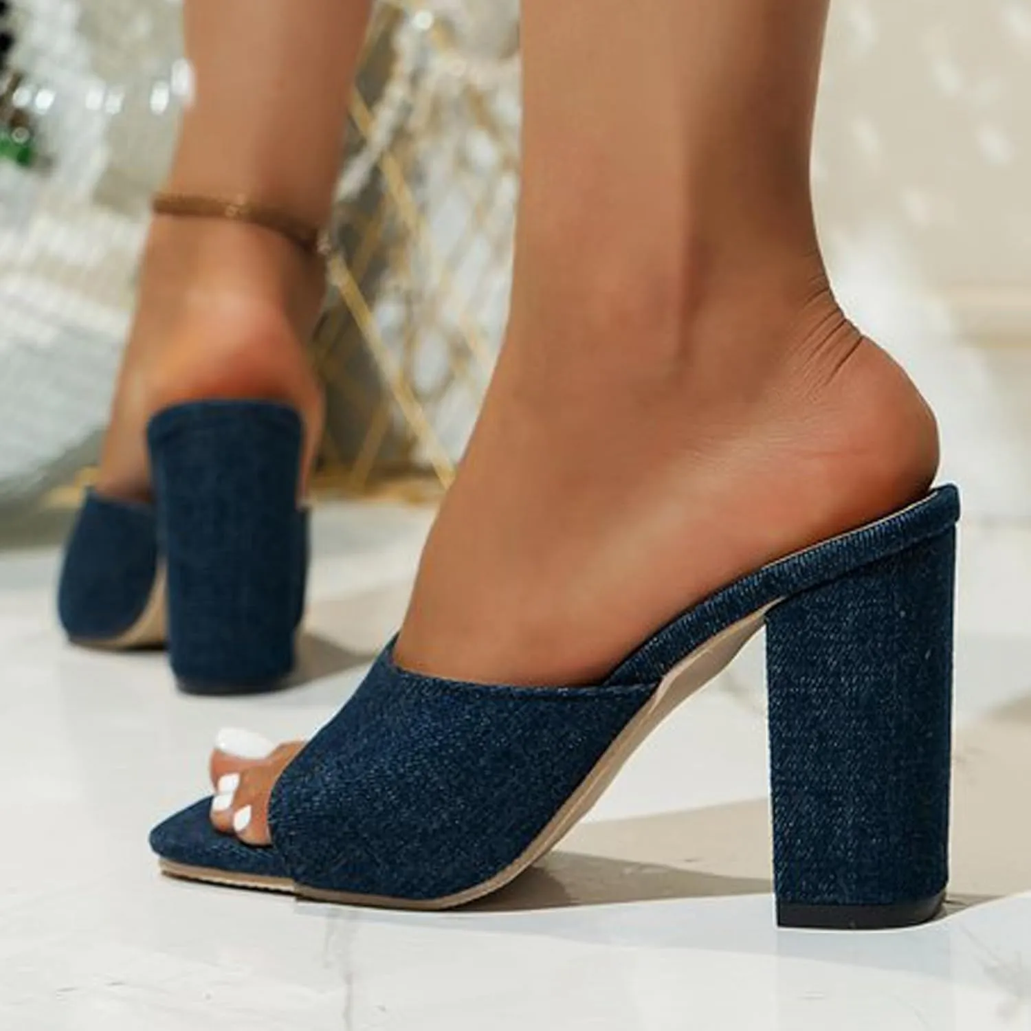 Sandal Heels for Women Chunky Heels for Women Comfortable Buckle Sandal Ankle Strap for Prom Party Daily Wear Sandals