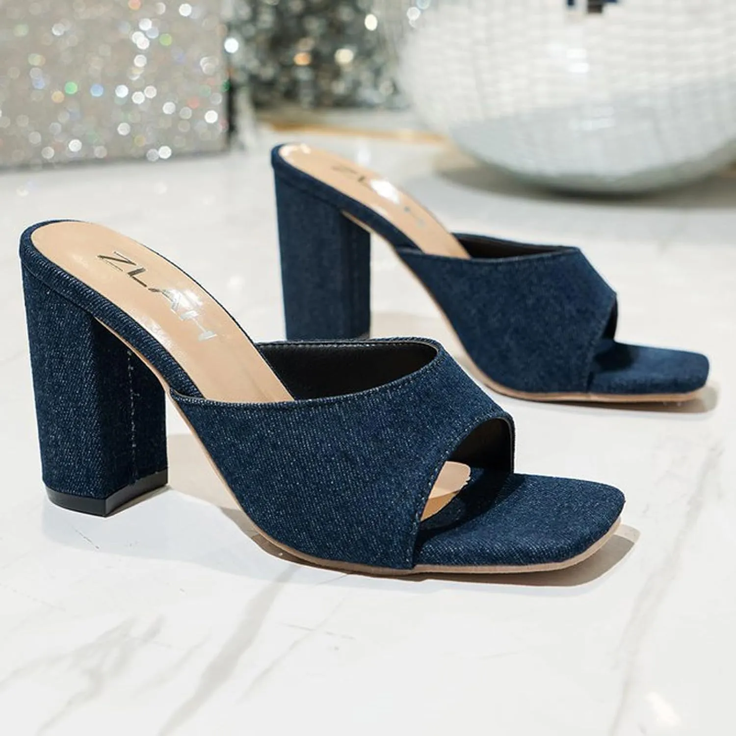 Sandal Heels for Women Chunky Heels for Women Comfortable Buckle Sandal Ankle Strap for Prom Party Daily Wear Sandals