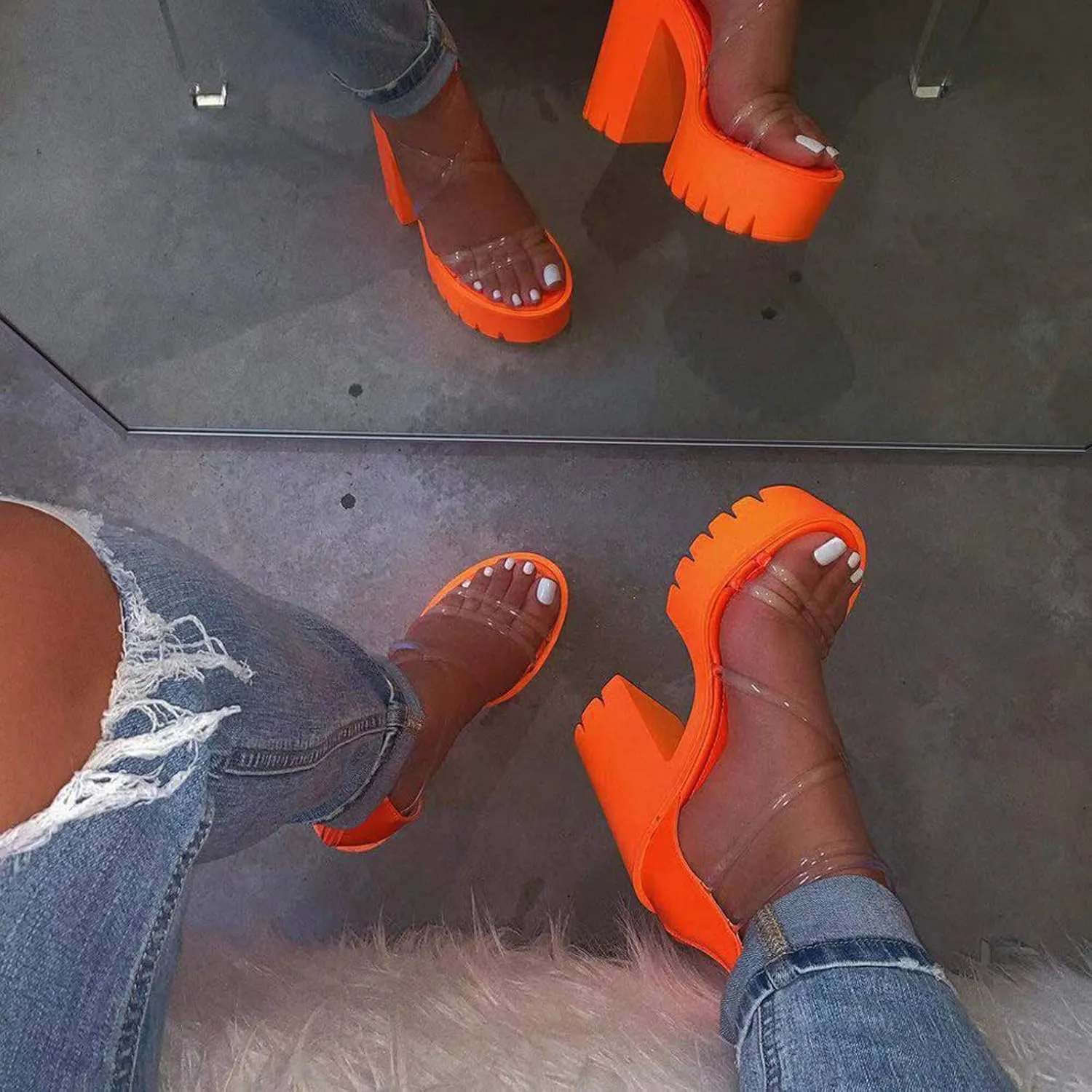 Sandal Heels for Women Chunky Heels for Women Comfortable for Prom Party Daily Wear Sandal Stylish Buckle Sandals