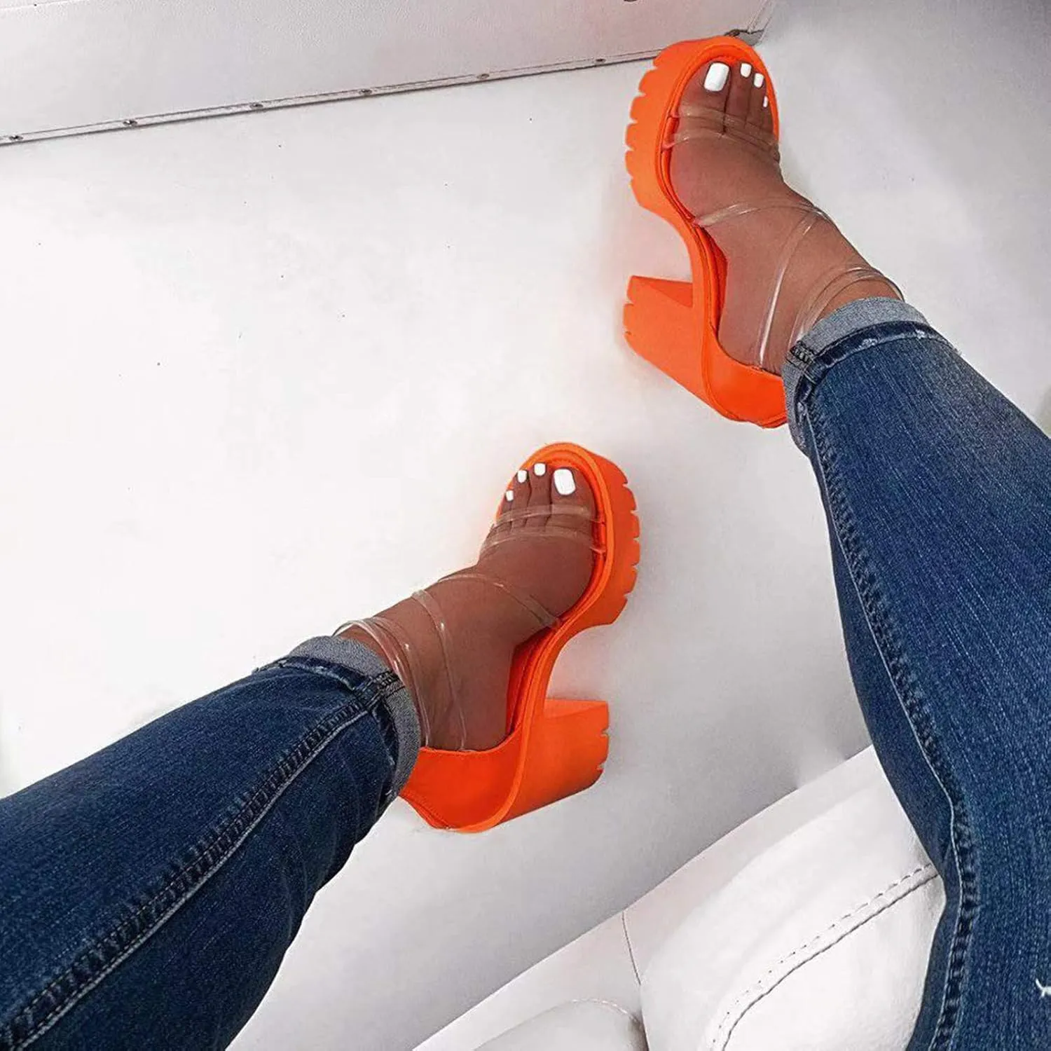 Sandal Heels for Women Chunky Heels for Women Comfortable for Prom Party Daily Wear Sandal Stylish Buckle Sandals