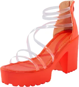 Sandal Heels for Women Chunky Heels for Women Comfortable for Prom Party Daily Wear Sandal Stylish Buckle Sandals