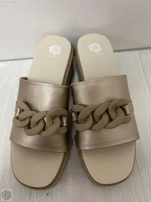 Sandals Heels Platform By Yellow Box In Gold, Size: 9