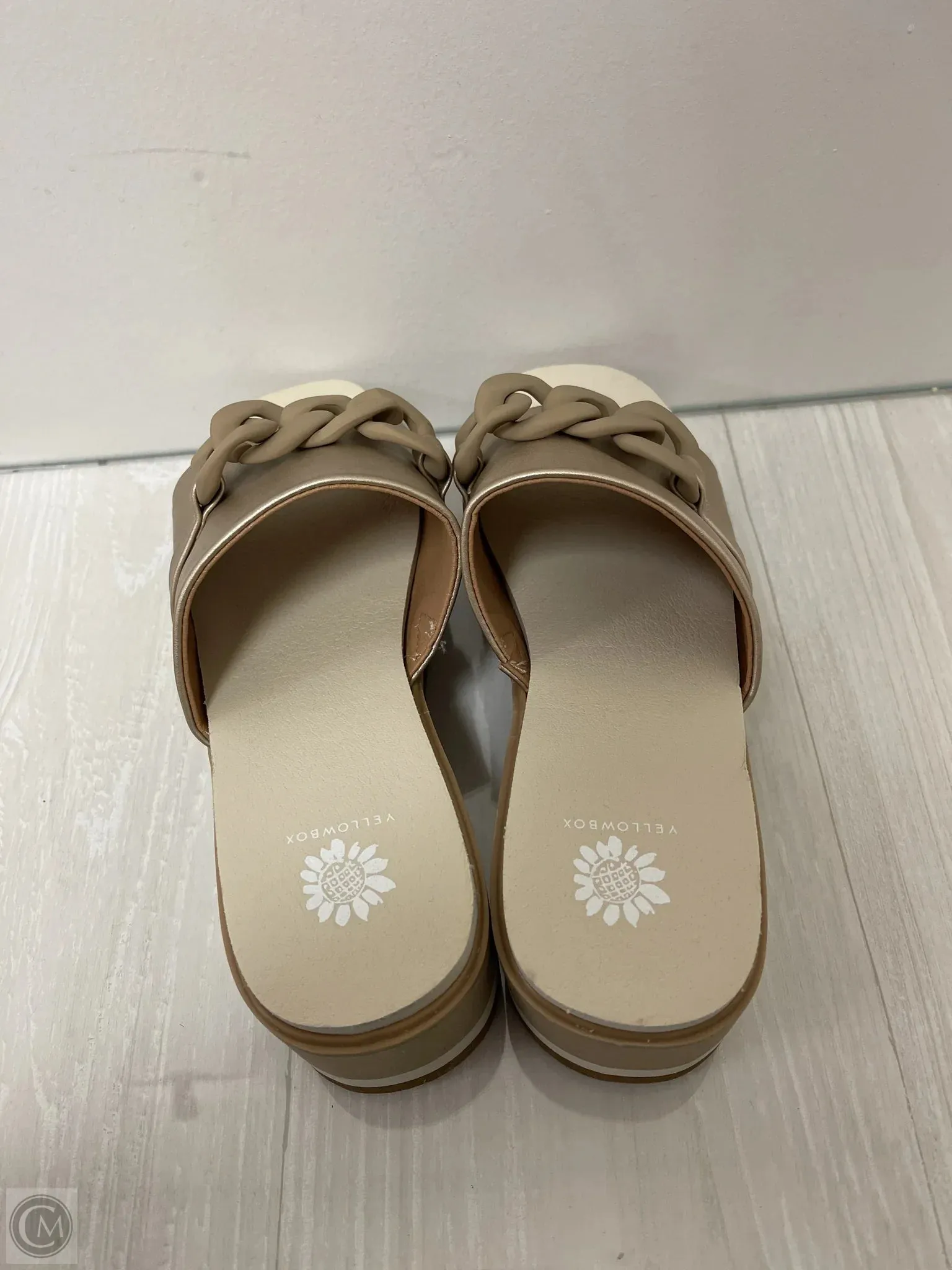 Sandals Heels Platform By Yellow Box In Gold, Size: 9