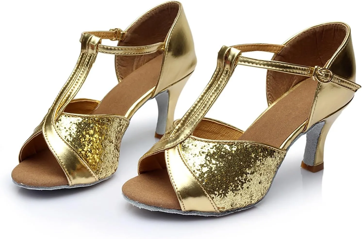 Sandals Women Latin Dance Shoes Heeled Ballroom Tango Party Heels Performance Practice Dance Shoes Latin Dance Sandals