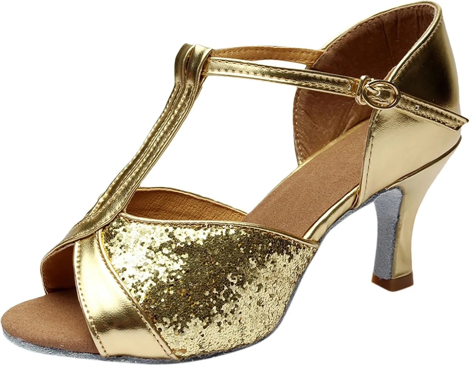 Sandals Women Latin Dance Shoes Heeled Ballroom Tango Party Heels Performance Practice Dance Shoes Latin Dance Sandals