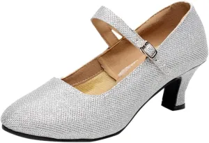 Sandals Women Latin Dance Shoes Heeled Ballroom Tango Party Heels Performance Practice Dance Shoes Latin Dance Sandals