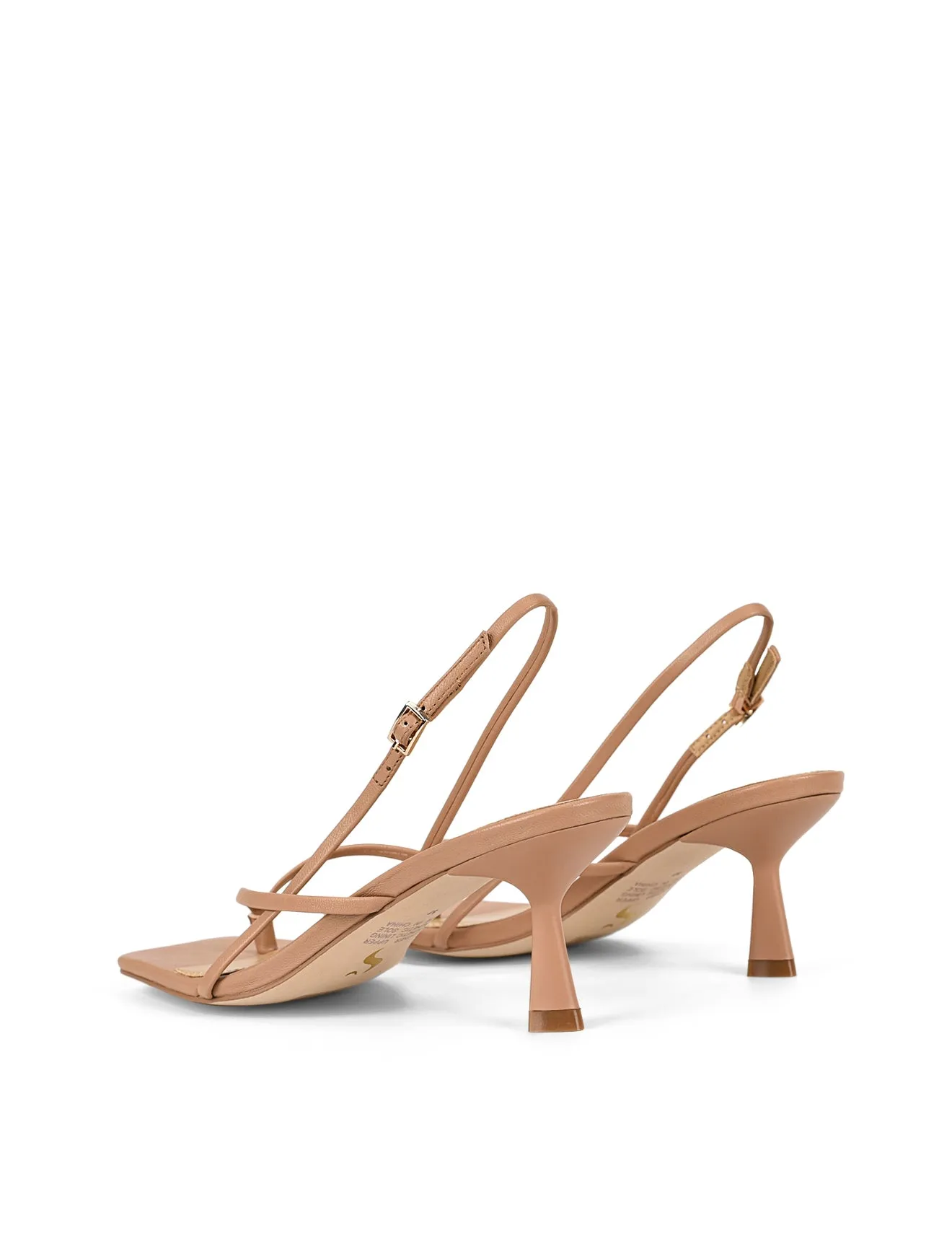 Santorini Strappy Thong Sandal - Almond Tan Leather