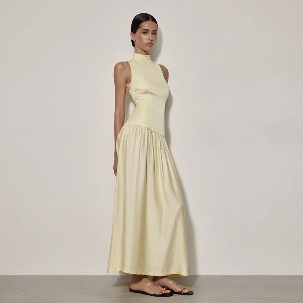 Satin Backless Slim Fit Maxi Dress