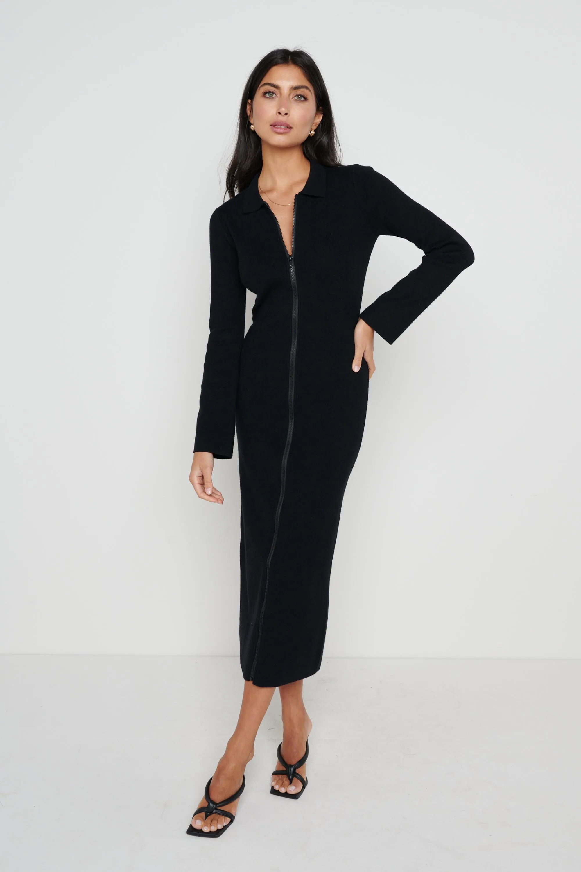 Savannah Knit Dress- Black