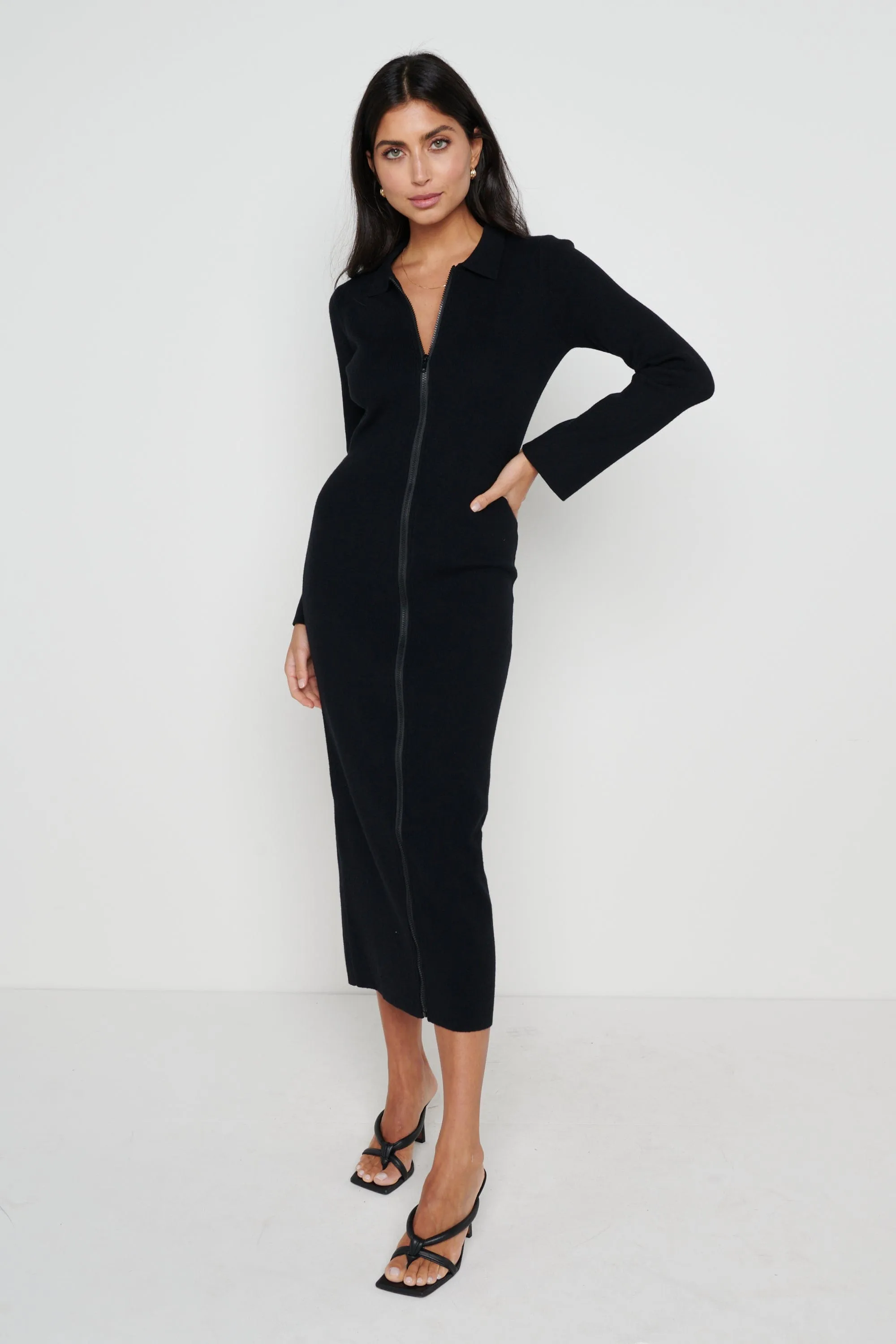 Savannah Knit Dress- Black