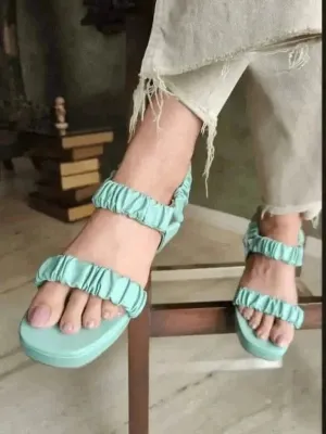 Sea Green Ruffled Wedges