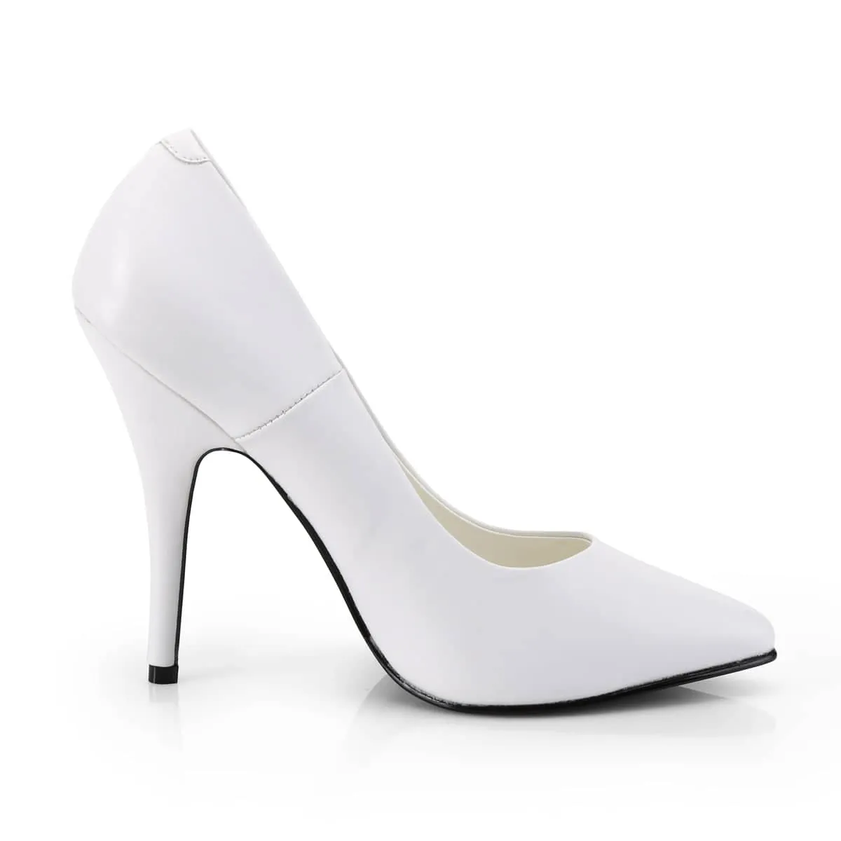 SEDUCE-420 White Leather High Heels