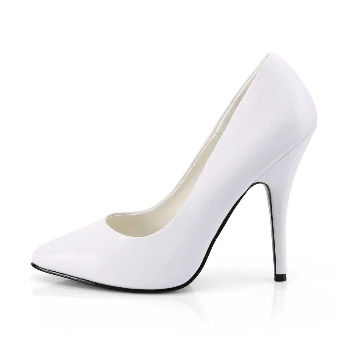 SEDUCE-420 White Leather High Heels