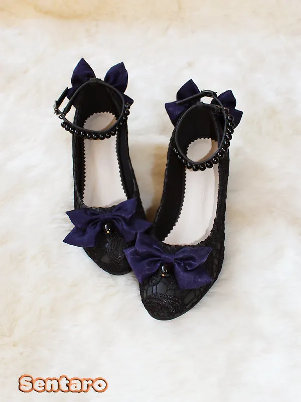 Sentaro Lace Bow Wedding Lolita Shoes Multicolors