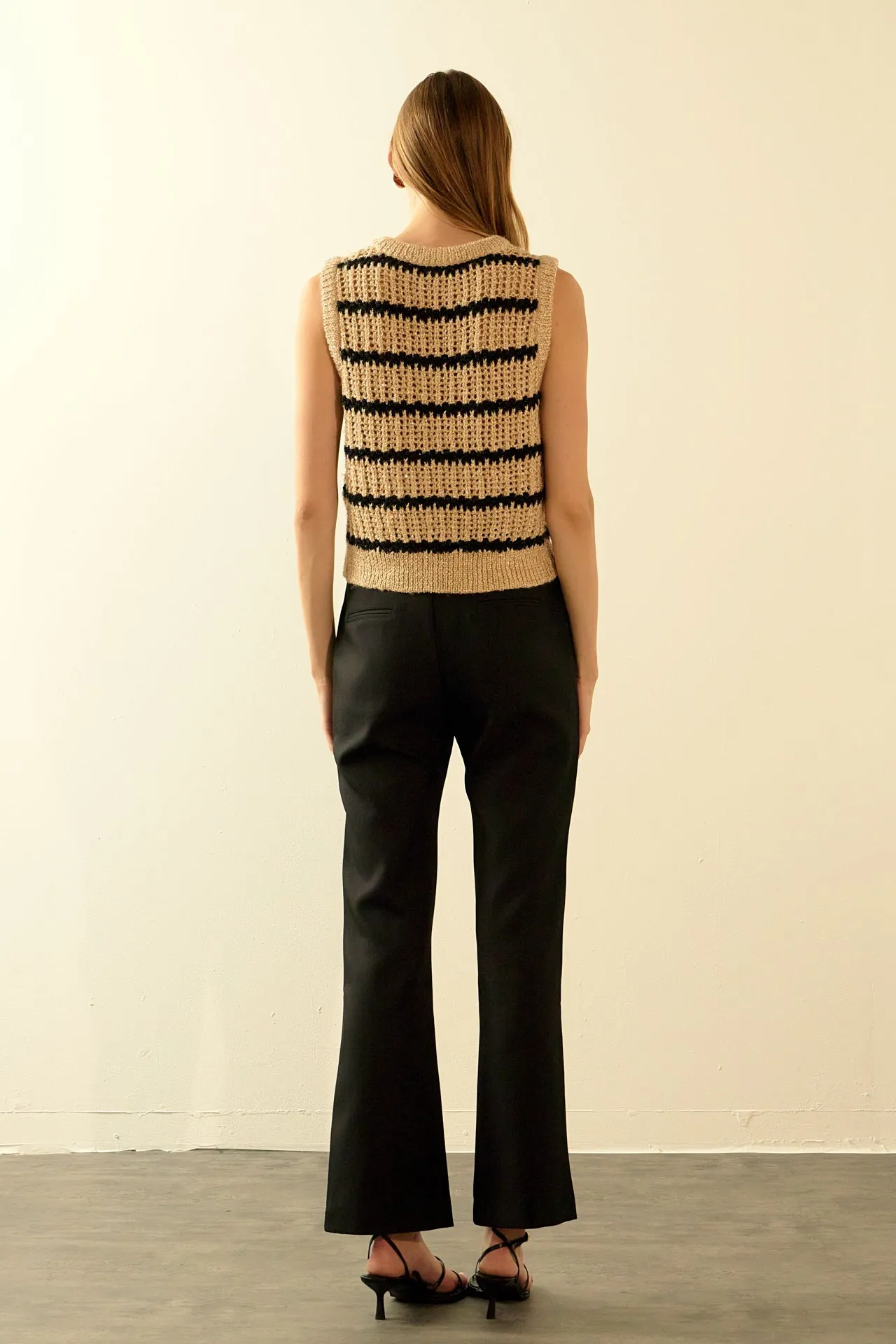 Sequin Stripe Knit Top