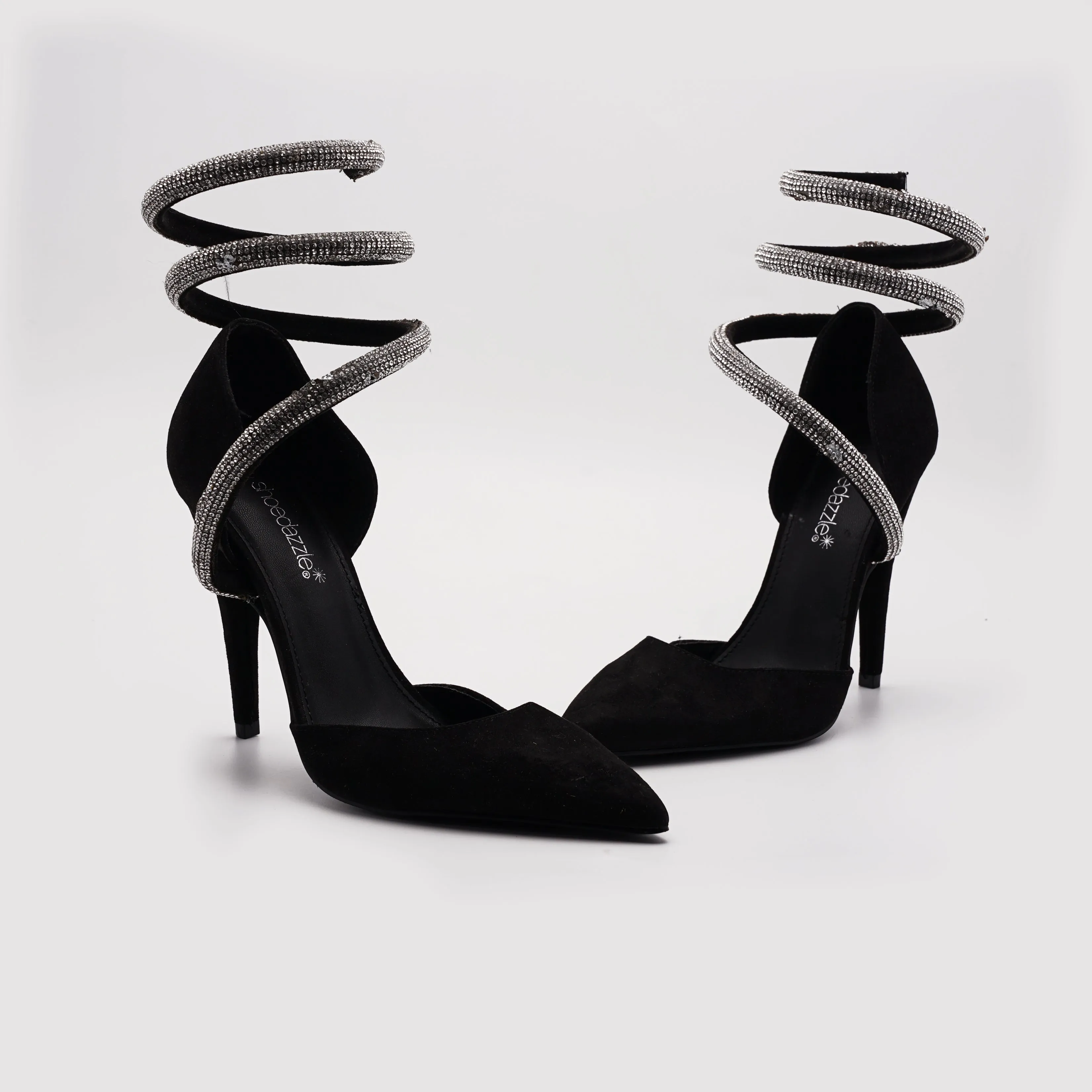 Shoedazzle Sandals With Rhinestone Straps