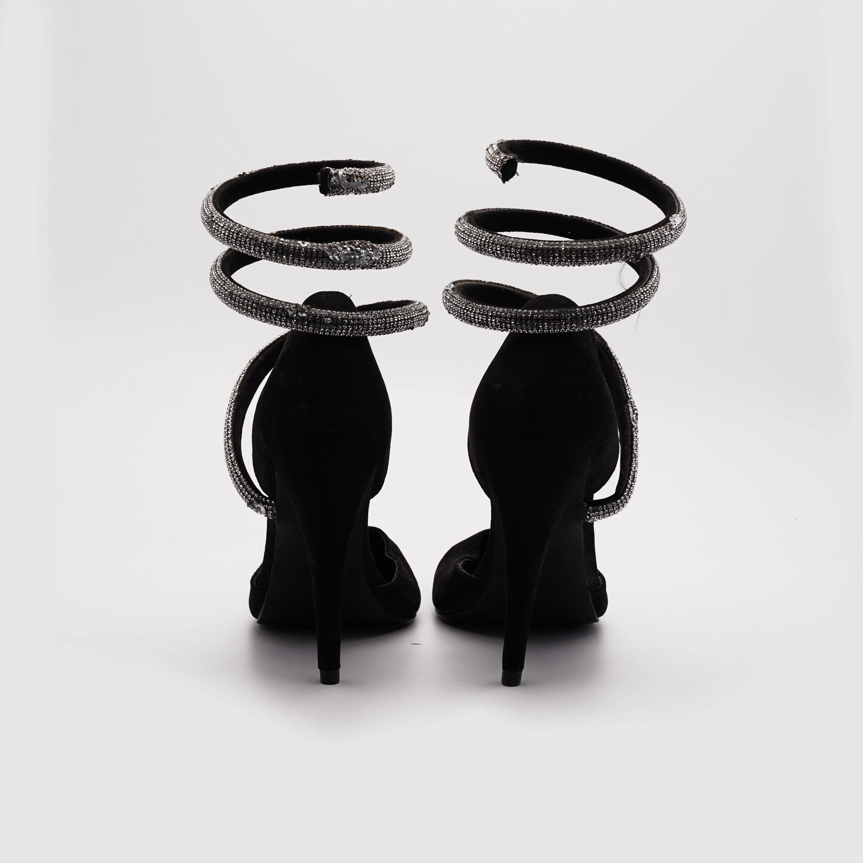 Shoedazzle Sandals With Rhinestone Straps