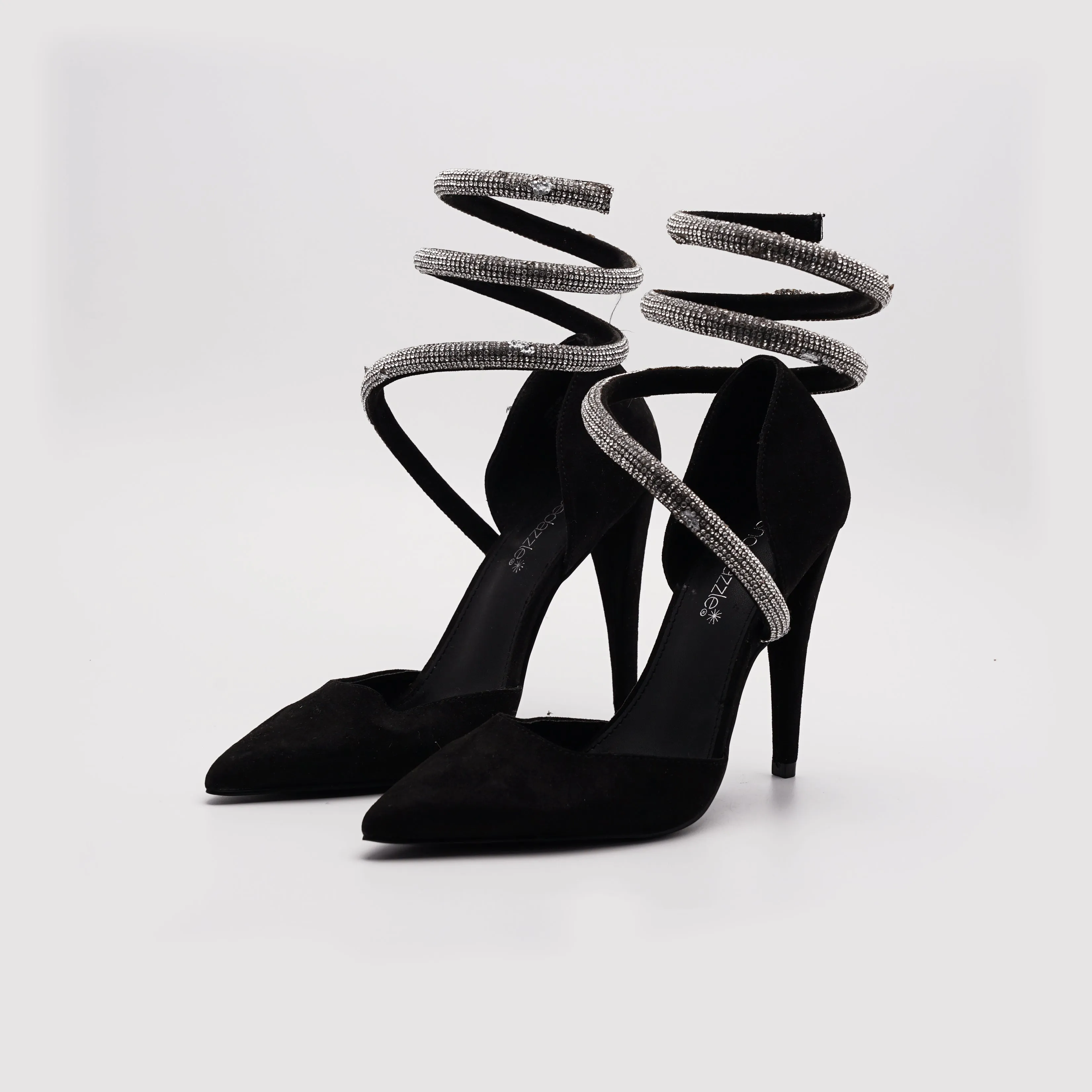 Shoedazzle Sandals With Rhinestone Straps
