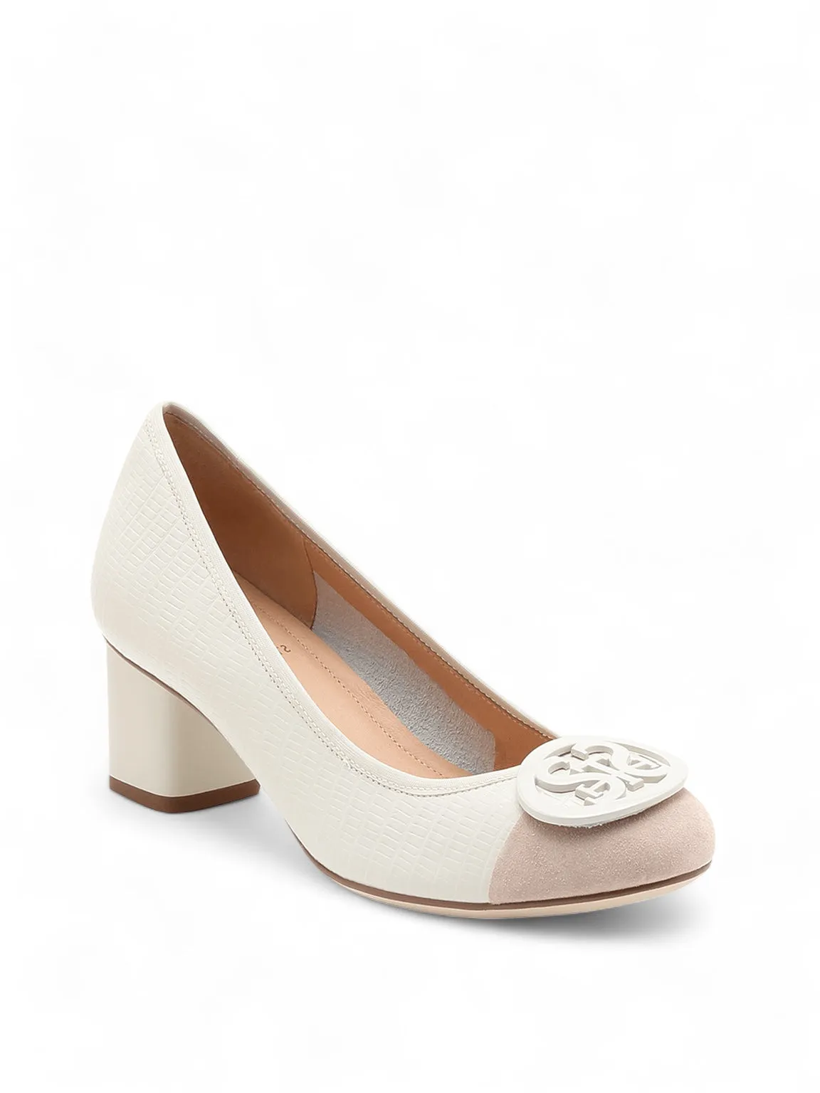 Signature Logo Block Heel Pumps
