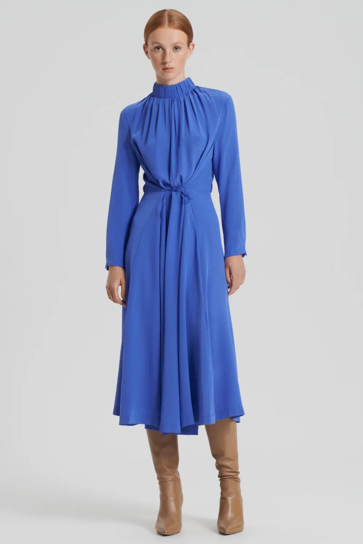 Silk Gather Neck Dress by Scanlan Theodore
