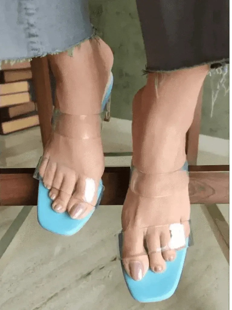 Sky Blue Clear Straps and Heels X DC Mumbai