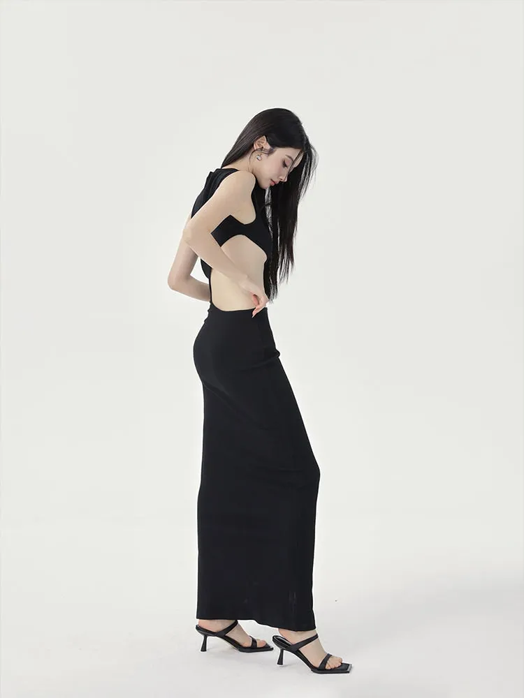 Sleeveless Cutout Maxi Sheath Dress