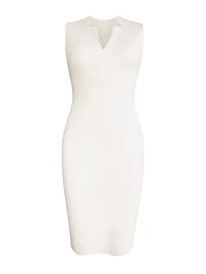 Sleeveless Notched Collar Pencil Dress
