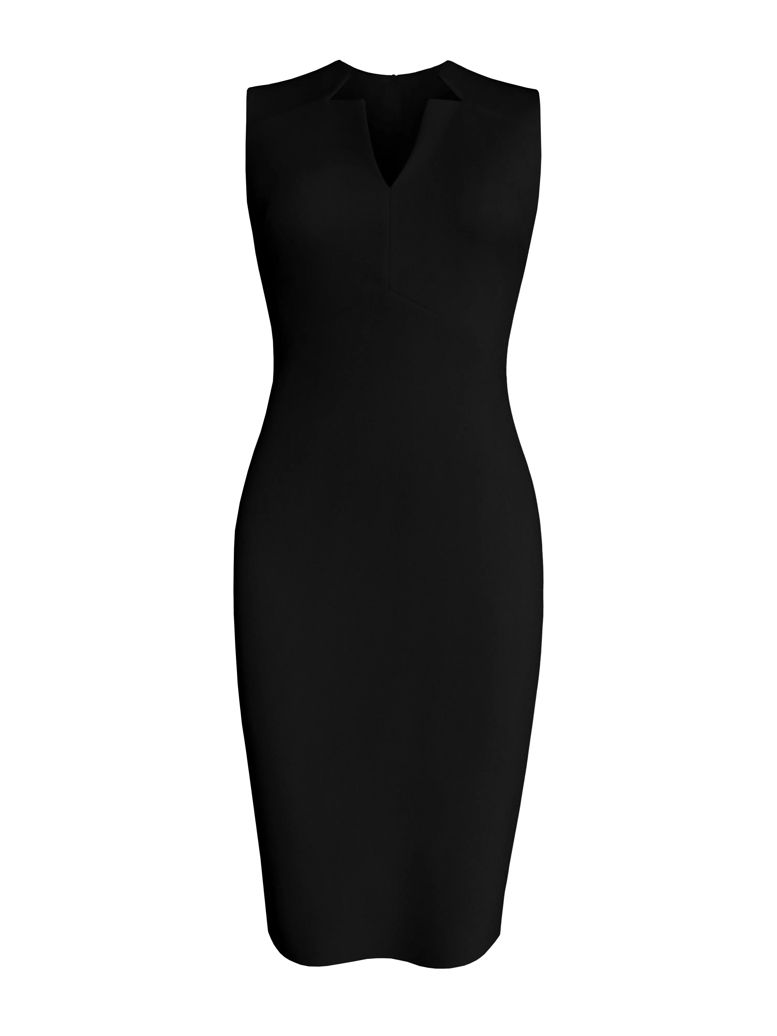 Sleeveless Notched Collar Pencil Dress