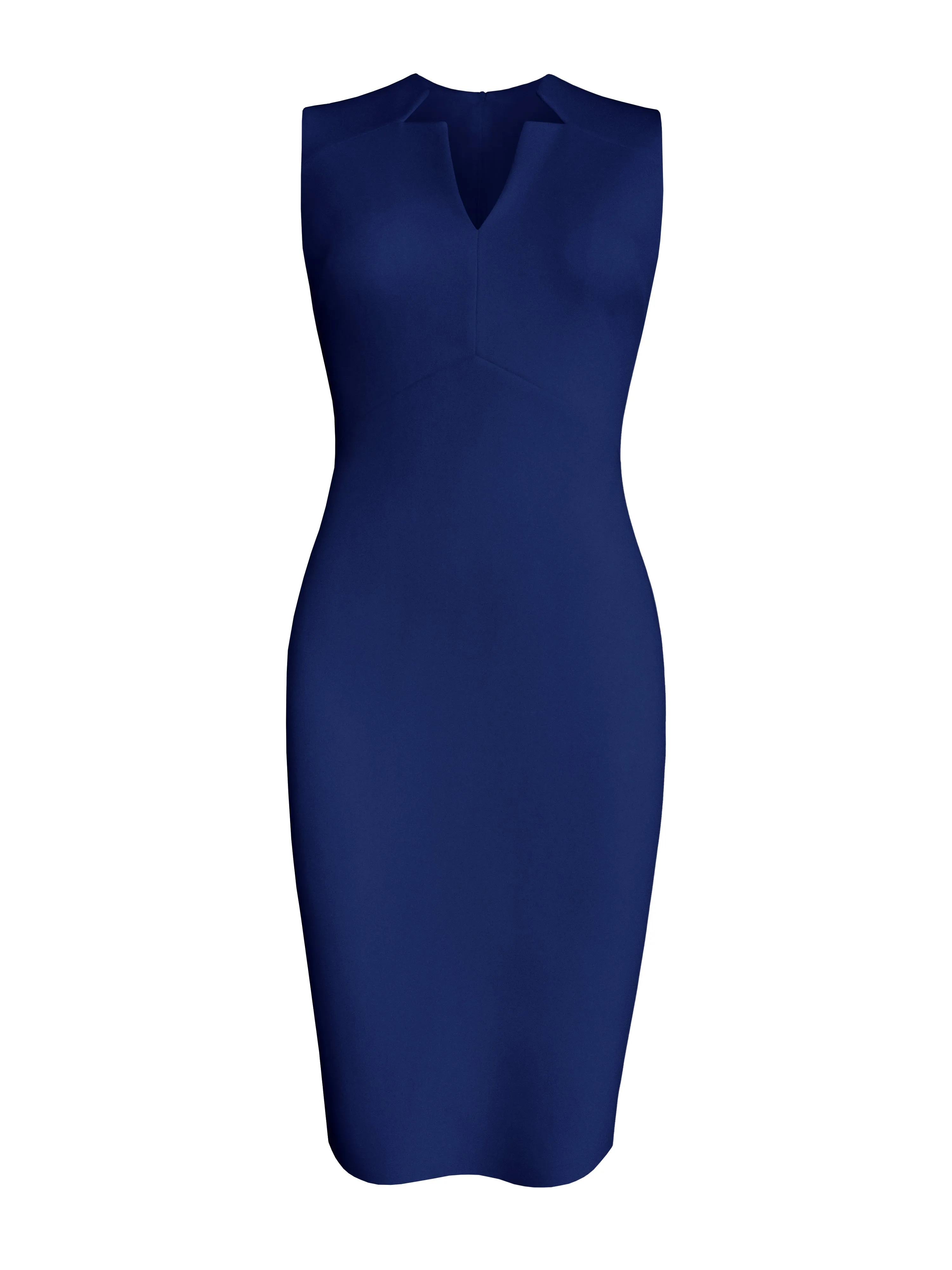 Sleeveless Notched Collar Pencil Dress