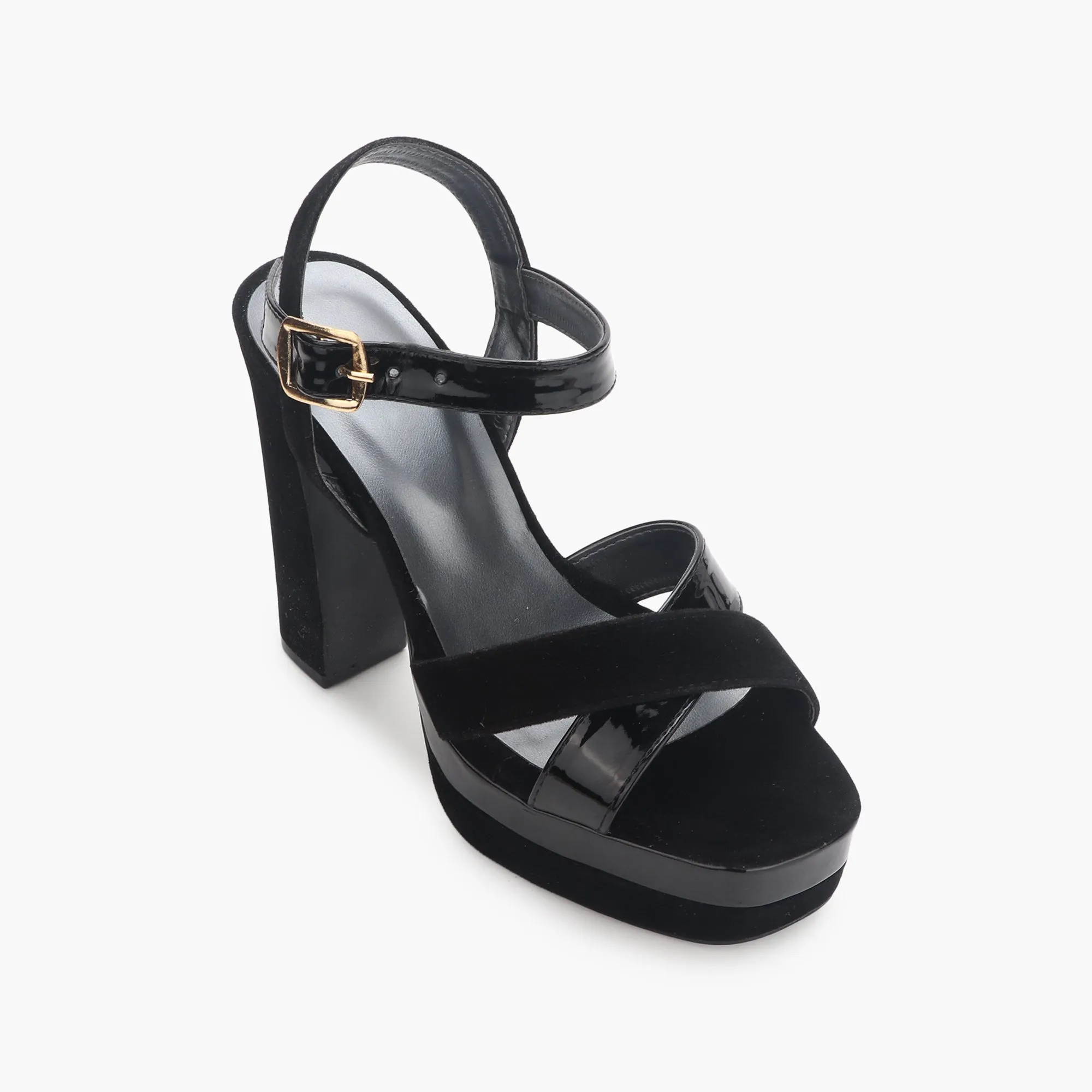 Snake Print Platform Ankle Sandals
