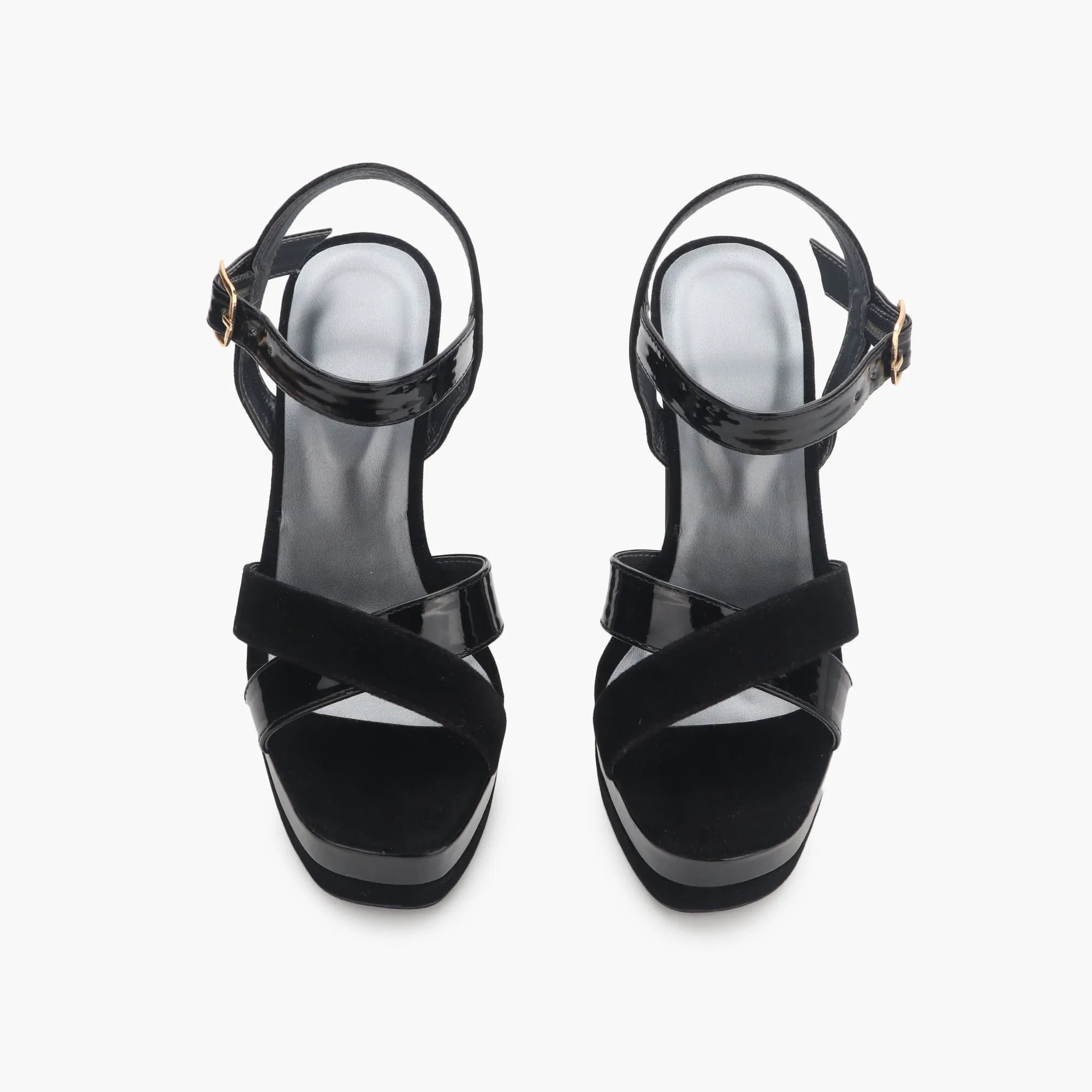Snake Print Platform Ankle Sandals