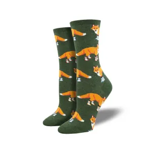 Socksy Foxes Crew Socks - Womens