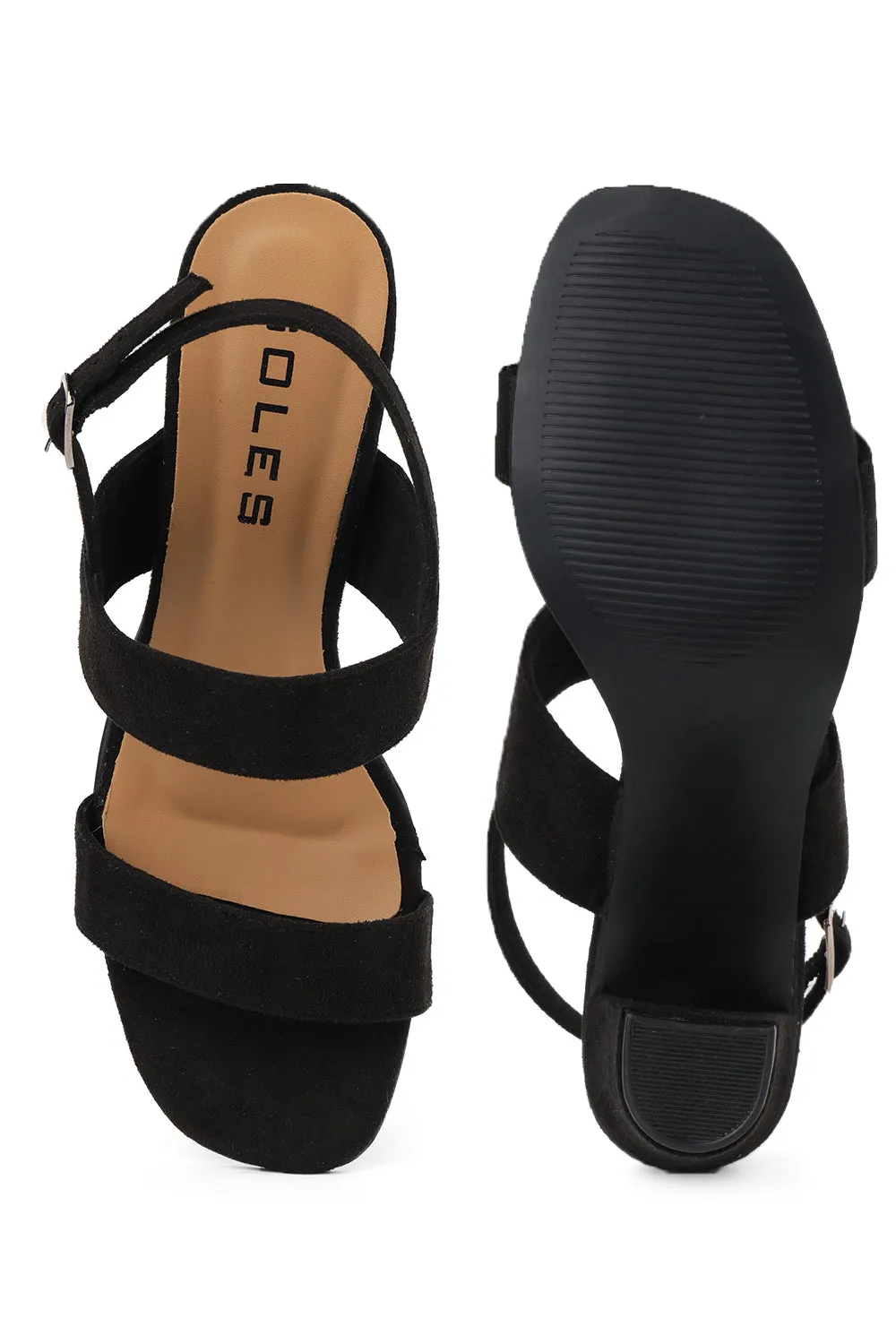 SOLES Open Toe Block Heel Sandals