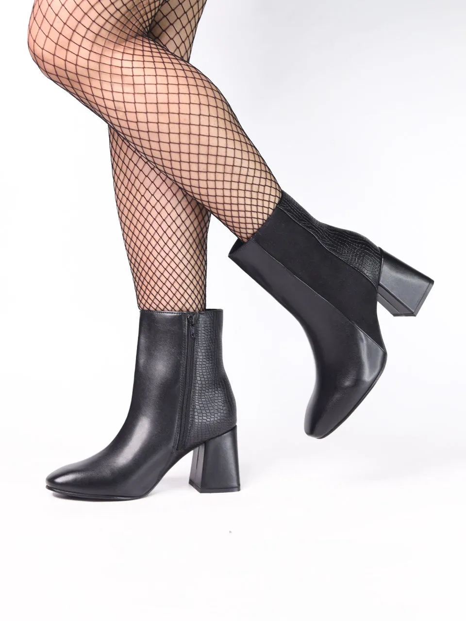 Sophie Black Block Boots